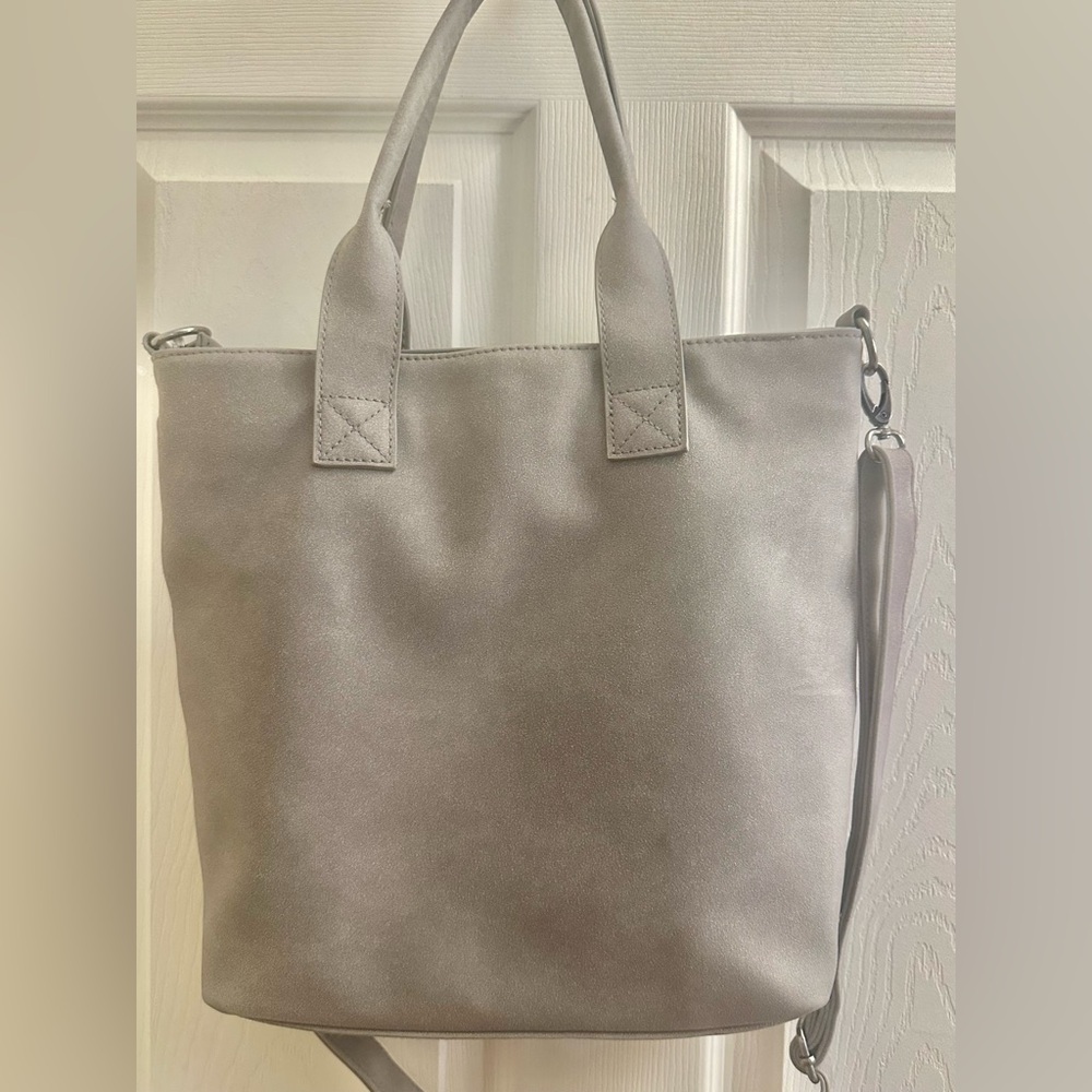 🆕 Grey Everyday Tote Bag with Shoulder Straps NWOT - Picture 2 of 12